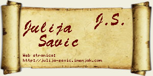 Julija Savić vizit kartica